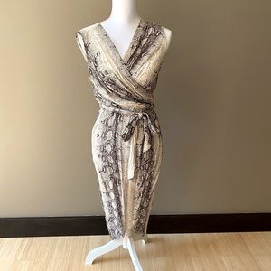 Elegant Snake Print Wrap Dress